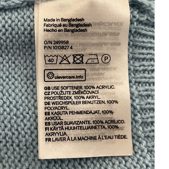 Divided H&M Womens Small Light Blue Sweater Midriff Tight Knit - Picture 7 of 7